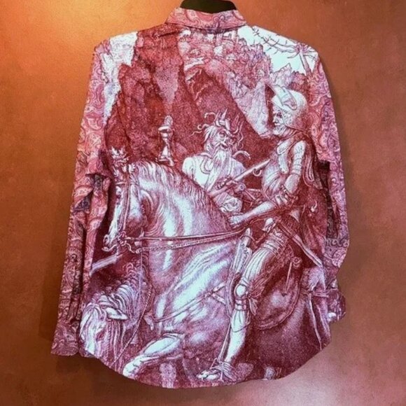 ULTRA RARE Robert Graham RULEVILLE VTG/Y2K LMTD ED? Burgundy/Lt Blue Paisley 4XL - Picture 1 of 7